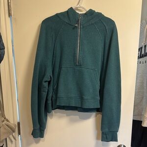 Lululemon Athletica Green Cropped Half-Zip Sweatshirt